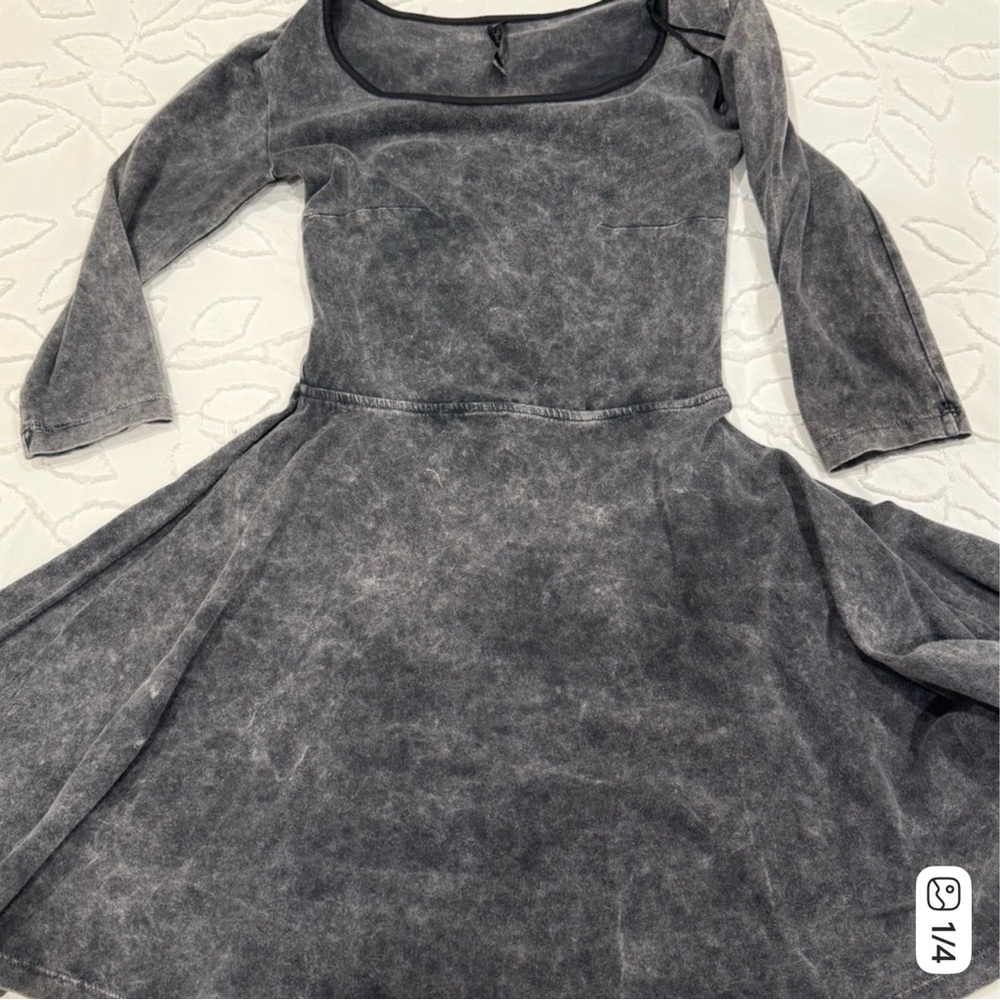 Gray 3/4 Sleeve Dress perfect dress so any weather acid / mineral wash